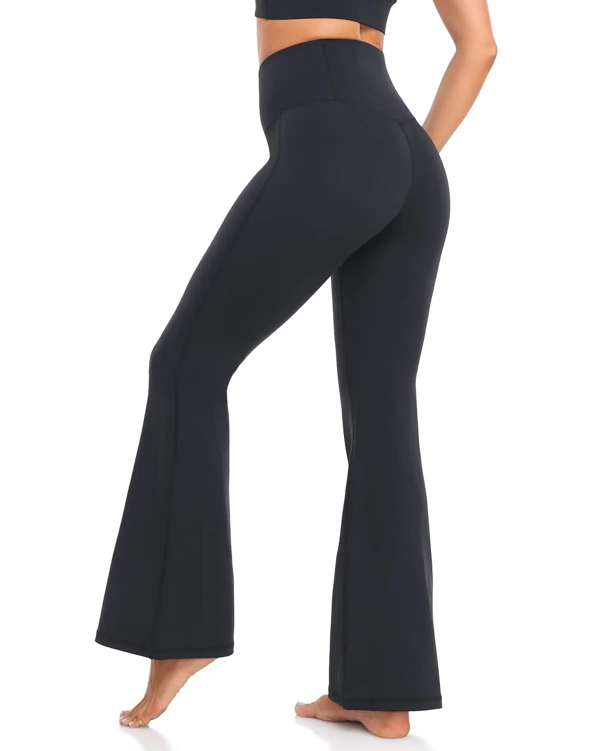 High Waisted Pockets Flare Leggings
